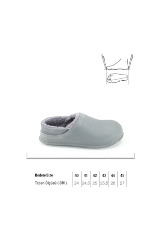 Gezer Erkek Kışlık Eva İçi Peluşlu Sessiz Taban Ev Bahçe Terlik Gt5kmm.15336.00.019.2h Gri