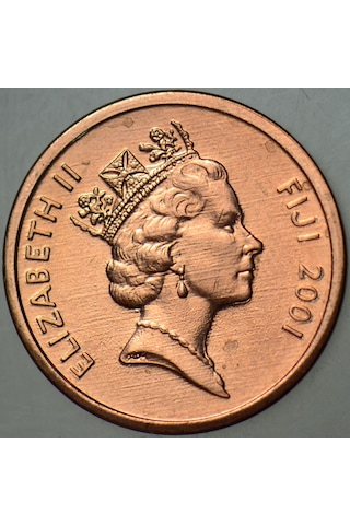 Fiji 1 Cent 2001 Kraliçe Iı. Elizabeth. 17,5 Mm Çil.