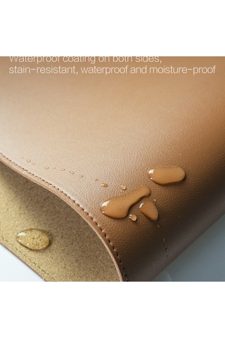 Ruicoo Mıııw Deri Mantar Masa Altlığı - Su Geçirmez, Kaymaz, Büyük Boy 900x400mm, Siyah - Ofis Ve Ev Kullanımı İçin İdeal