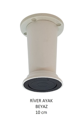 River Ayak, Plastik Mobilya Ayağı, 10 Cm, Vidalar Dahil, Beyaz Beyaz