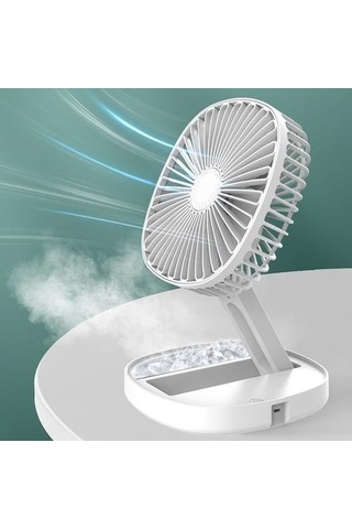 Ventilatör Soğutma Fanı Katlanabilir Mini Kablosuz Ev Ofis Masa Kat Ayakta Elektrikli Fan Üfleyici Şarj Edilebilir Fanlar 5904 Beyaz