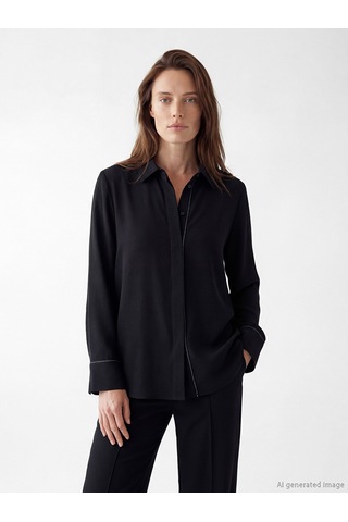 Lcw Grace Siyah Regular Fit Kadın Gömlek