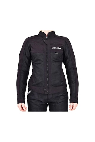 Venom Urban Motosiklet Montu Kadın Siyah Motorcu Montu