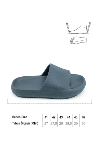 Gezer Yazlık Erkek Eva Banyo Bahçe Islak Zemine Uygun Terlik Lacivert