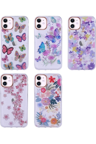 Apple Uyumlu iPhone 11 Kılıf Desenli Simli Sert Zore Inka Kapak