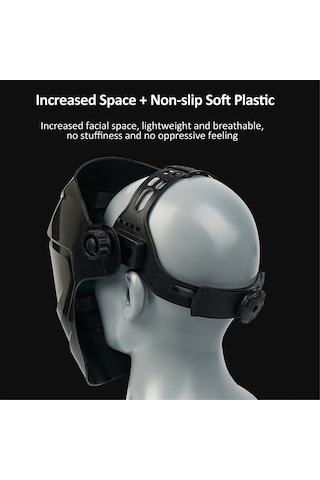 Vkemall Güneş Enerjili Otomatik Değişen 9-13 Seviye Işık Filtresi Gerçek Renk Weldmaske + Fener + 20 Koruyucu Cam