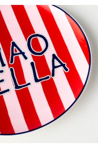 Bella Maison Line Porselen 4'lü Pasta Tabağı 21 Cm Çok Renkli