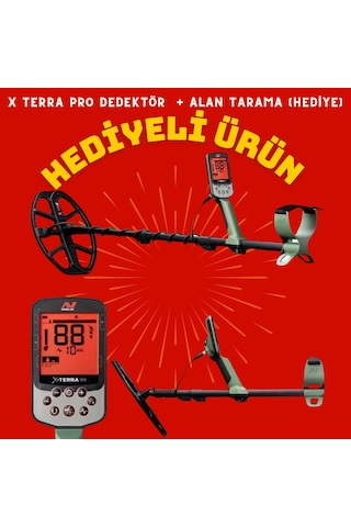 Minelab X Terra Pro Dedektör + Zemin Tarama Dedektörü Hediye