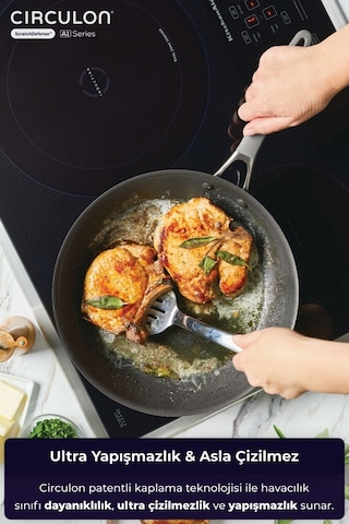 Circulon 30 Cm Kızartma Tavası Gri - Siyah
