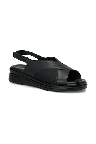 Polaris 105915.z Siyah Kadın Düz Sandalet 000000000102719447