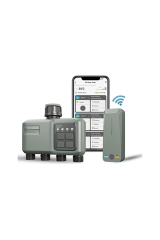 4 Çıkışlı Akıllı Wi-fi & Rf Bahçe Sulama Zamanlayıcısı 4 Bağımsız Bölge Kontrolü, Uzaktan Mobil Kontrol, Ipx5 Su Geçirmezlik, 500m Rf Menzil, Otomatik Programlama