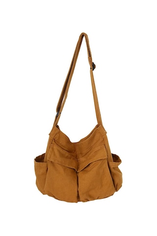 Skycity Erkek Ve Kadın İçin Günlük Kullanım Çapraz Çanta, Büyük Kapasiteli Sade Desenli Kumaş Sırt Çantası, Ayarlanabilir Omuz Askısı Kahverengi