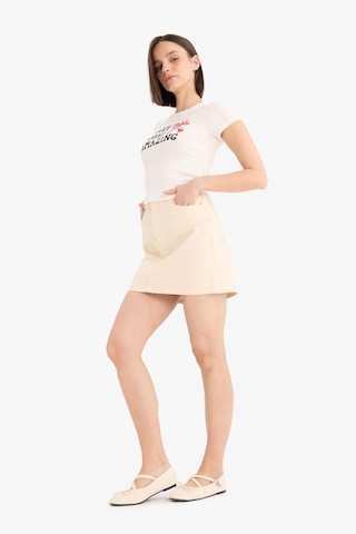 DeFacto Coool Normal Bel Gabardin Mini Etek E5346AX25SPER42 Ekru
