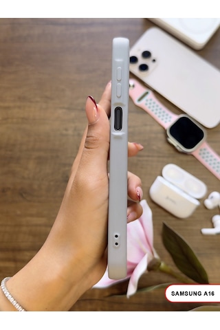 Samsung Galaxy A16 Uyumlu Kamera Korumalı Darbeye Dayanıklı Renk Atmayan Keep Silikon Kılıf Gri