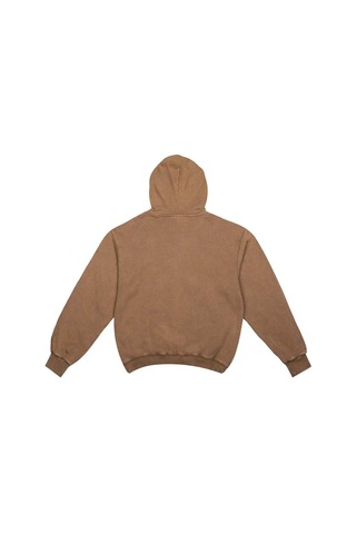 Amongst Few Angel Dust Zip Hoodie - Pamuk, Çift Zipper Ve Asit Yıkama Etkisi Kahverengi