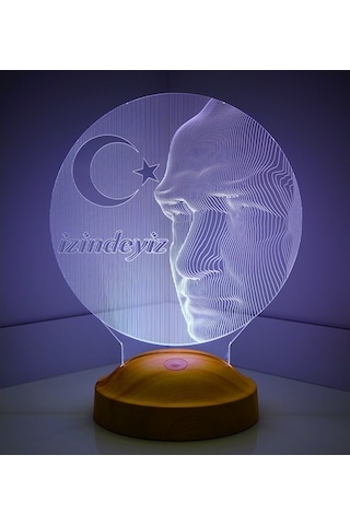 3D Led Lamba 3 Boyutlu Atatürk Küre Özel Hediye Gecelambası