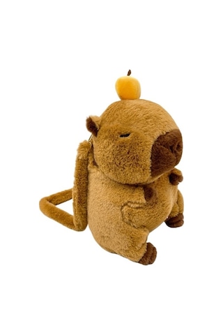 Sevimli Yumuşak Peluş Kapibara Sırt Çantası Kız Moda Kadınlar Bej