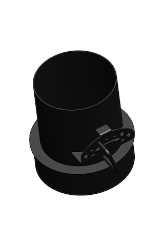 Ayarlanabilir Klapeli Baca Redüksiyon / Boy:17.5 Cm, Çap: 15 13 Cm / Mat Siyah Boyalı / Baba's Stove
