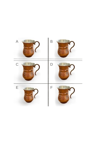 6'lı Bakır Çekiç Dövme Bardak 300 Ml