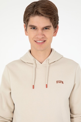 U.S. Polo Assn. Erkek Kapüşonlu Taş Basic Şardonlu Sweatshirt 50295176-VR049