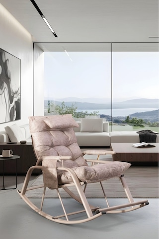 Metatek Sallanan Sandalye, Minderli Baba Koltuğu, Metal Tv Koltuğu, Dinlenme Koltuğu, Emzirme Koltuğu Krem