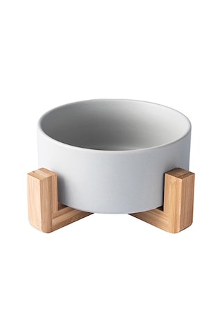 Jeehugo Küçük Gri Mat Seramik Su Bitkisi Saksısı - Ahşap Tabanlı, Deliksiz, Sukulent Ve Hidroponik Bitkiler İçin