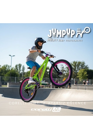 Corelli Jump Up Hareket Bisikleti 24 J Yeşil Gövde, Mor-siyah Sticker