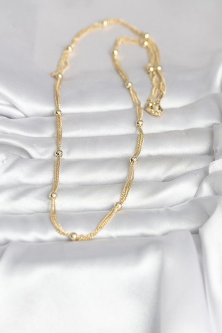 Cm 14k Gold Renk Topçuk Model 60 Cm Kadın Kolye - Lisinya altın