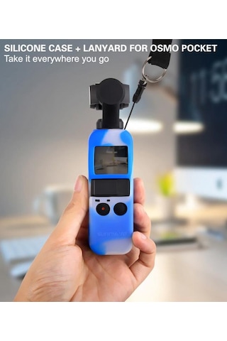 Dji Osmo Pocket İçin Renkli Silikon Koruyucu Kılıf Buyun Askılı Kordon