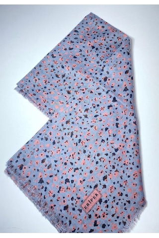 Saçaklı Pamuk Tülbent - 05504 - 95 X 95 / Gri,somon - 06 Gri,somon - 06