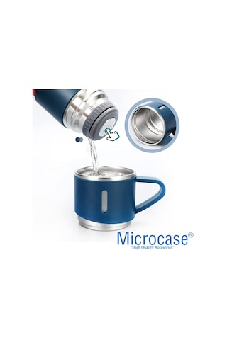 3 Bardak 500 ml Sıcak Soğuk Tutan Termos Mavi - AL3678