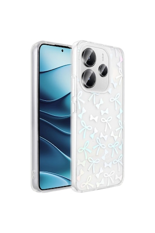Xiaomi Redmi Note 14 4g Kılıf Şeffaf Figürlü Mkst Folk Sert Kapak - Fiyonk Beyaz