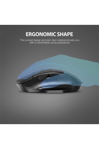 Prestigegoods Inphıc F1 Kablosuz Fare 1600 Dpı 6 Tuşlar Tip-c Şarj Edilebilir Sessiz Oyun Mouse Ev Ofis İçin DR6