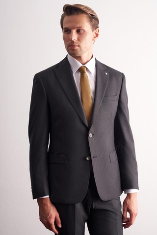 İmza Antrasit Kırlangıç Yaka Kendinden Desenli Esnek Bel Slim Fit 6 Drop Takım Elbise 1001255167 Antrasit
