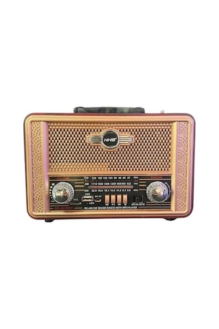 Buffer Retro, Nostaljik, Ahşap Tasarım Bluetooth Hoparlörlü, Şarjlı, Taşınabilir Otantik Tasarımlı Fm/am Destekli Radyo Ns8098