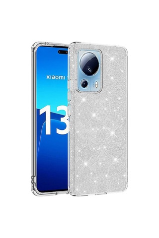 Zore Mi 13 Lite Kılıf Msra Shining Silikon - Gümüş Gümüş