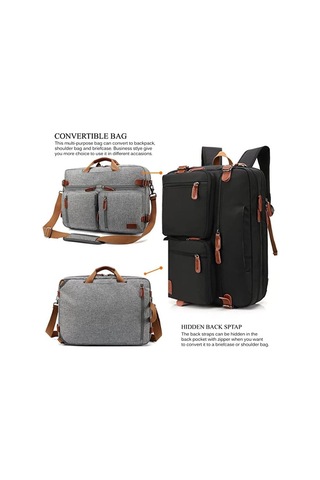 Coolbell CB-5005 2'si 1 Arada 17,3" Laptop Sırt ve Omuz Çantası-Gri