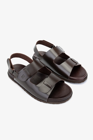 Sandals Factory Lorenza Erkek Kahverengi Hakiki Deri Sandalet Ayakkabı 60 17627 Erk Sndlt Y24 Kahve