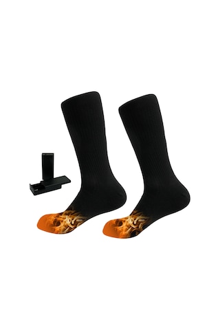 Yifomall Isıtmalı Kış Çorapları - Pil İle Çalışan, Kampçılık Ve Kayak İçin Sıcak Tutan Siyah