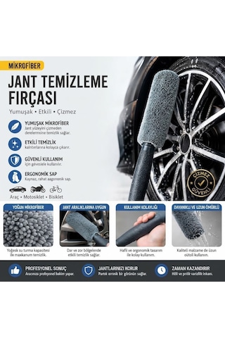 Buffer Mikrofiber Jant Temizleme Fırçası Yumuşak Çizmez Saplı Araba Motosiklet Lastik Yıkama Bakım Süngeri