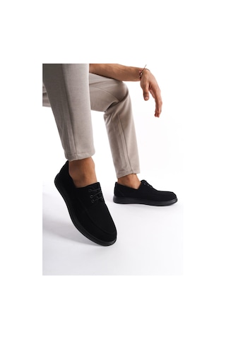 Mubiano Mbsrgn105-s Siyah Süet Erkek Bağcıklı Loafer Siyah