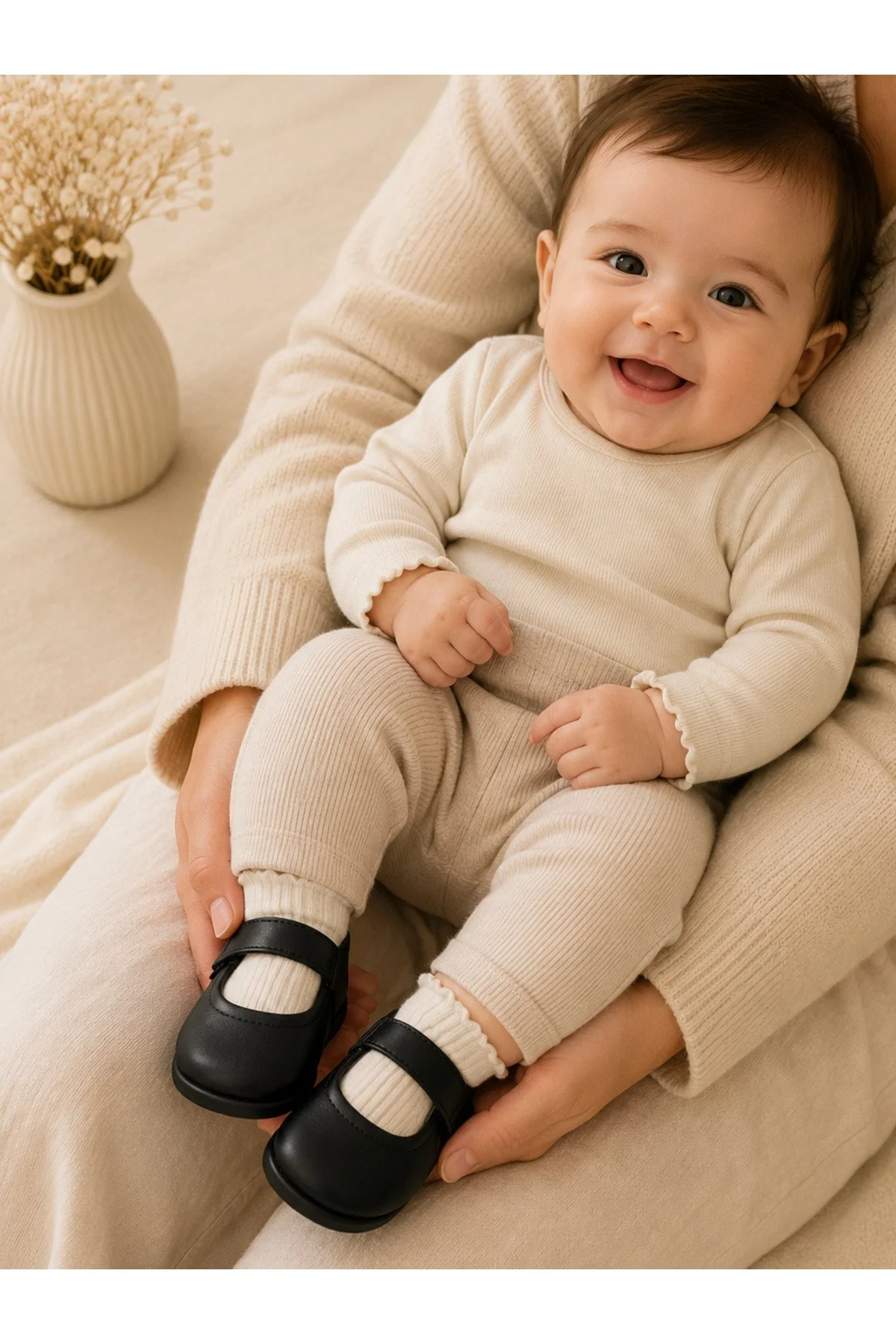 My Baby Kumsal % 100 Deri Bebe Patik & Ayakkabı Taban Ve İç Astar Tamamen Deriden Üretilmiştir. Siyah