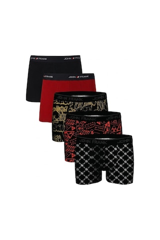 John Frank Logolu Pamuklu 5'li Paket Boxer Erkek Boxer Jfbs5 Lacivert-kırmızı-ssarı-sturuncu-sbeyaz Lacivert-kırmızı-ssarı-sturunc