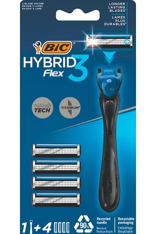 Bic Flex 3 Hybrid Tıraş Bıçağı + Başlık 4'lü