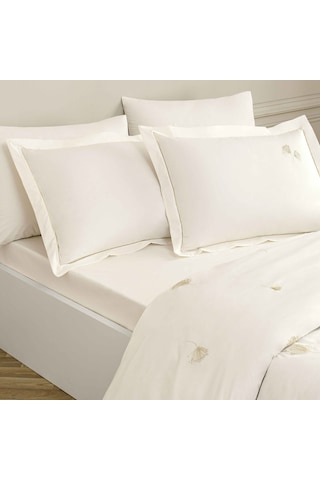 Linens Premium Dandelo Pamuk Brode King Nevresim Takımı Beyaz