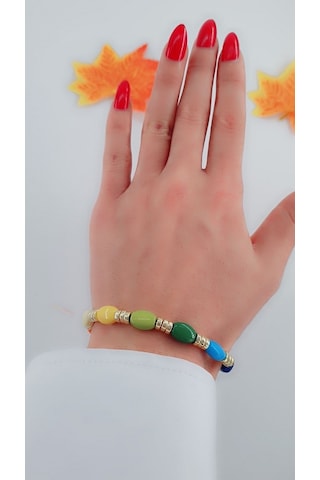 Bhs Life Kadın Lastikli Taş Çoklu Renkli Bileklik Çok Renkli