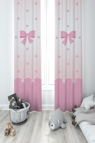Mekta Home Bebek Ve Çocuk Odası Pembe Kurdele Ve Yıldız Desenli 2 Kanat Fon Perde Mekta Home Bebek Ve Çocuk Odası Pembe Kurdele Ve Yıldız Desenli 2 Kanat Fon Perde