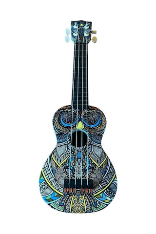 Soprano Ukulele Tribal Baykuş Desen Kapak