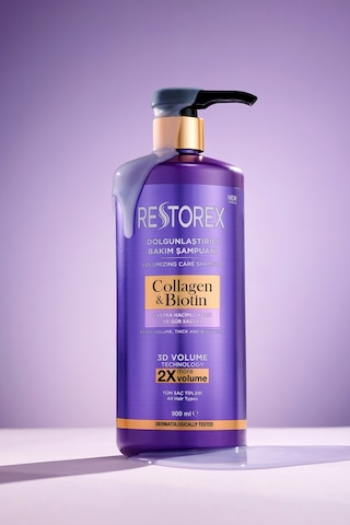 Restorex Collagen & Biotin Hacimsiz Saçlar Için Dolgunlaştırıcı Şampuan 900 ml