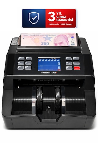Sesli Karışık Para Sayma Makinesi Mıx 70+ Siyah Tl - Euro Karışık Sayım, Dolar Adet Sayım